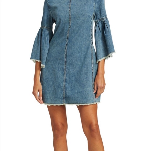 Free People Dresses & Skirts - Free People Reckless Bell sleeve denim mini dress